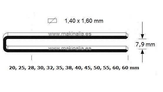 Grapas M2x25mm 20.000 unid.