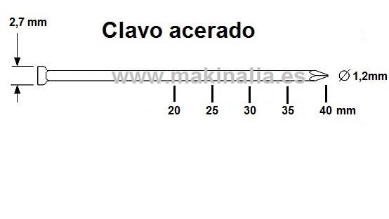Clavos acero 20mm 3.000 unid.